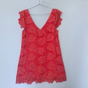 BB Dakota XS V-Neck Lace Dress Scalloped Hem Romantic Coquette Summer Party